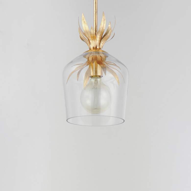 Image 2 Maxim Paloma 7 3/4" Wide Gold Leaf Mini Pendant more views