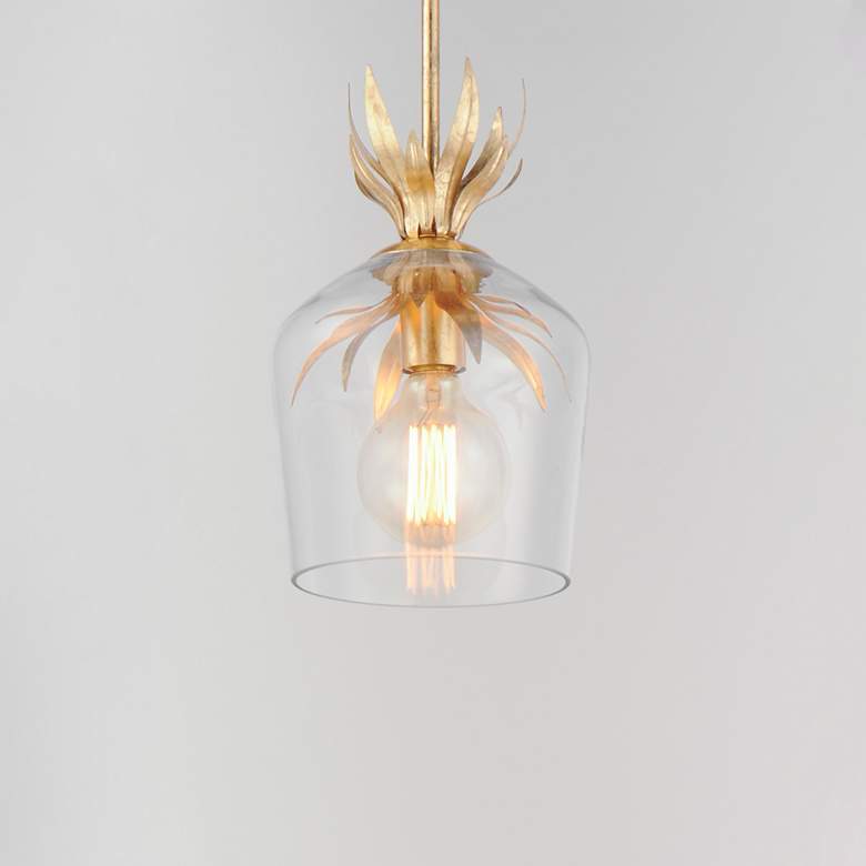 Image 4 Maxim Paloma 7 3/4" Wide Gold Leaf Mini Pendant more views