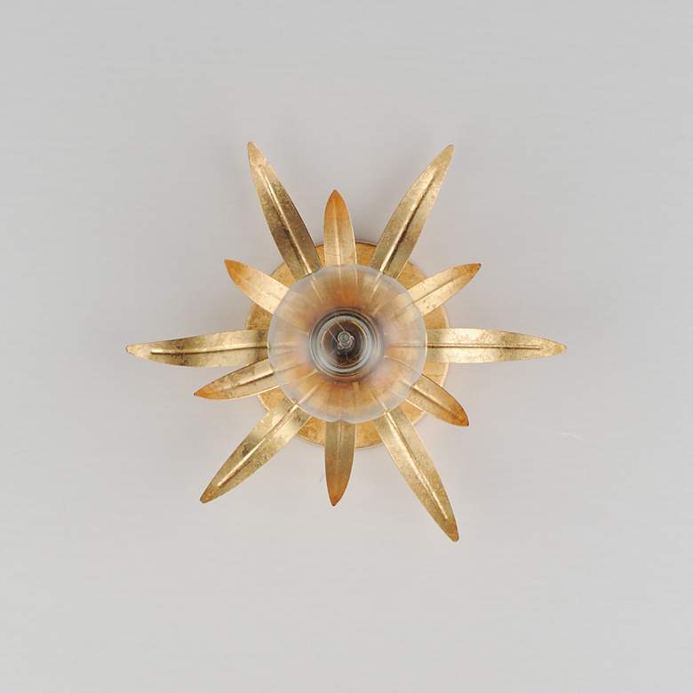 Image 2 Maxim Paloma 8 3/4" High Gold Leaf 1-Light Sconce more views