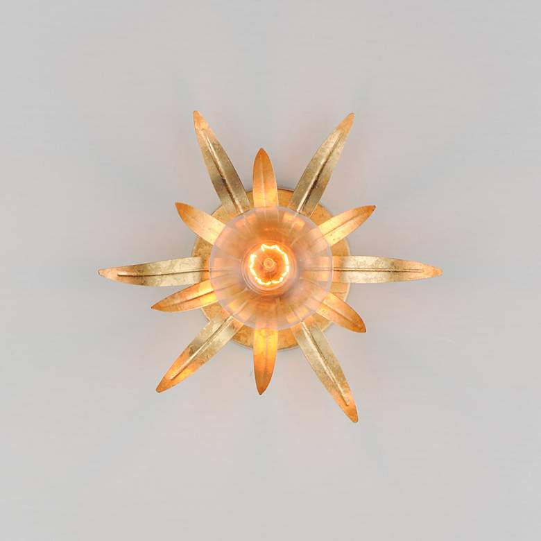 Image 3 Maxim Paloma 8 3/4" High Gold Leaf 1-Light Sconce more views