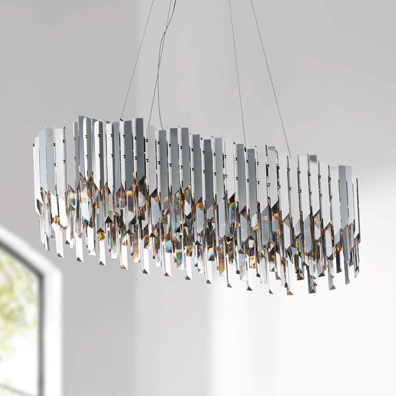 Image 1 Maxim Paramount 36 inch Wide Chrome LED Kitchen Island Light Pendant