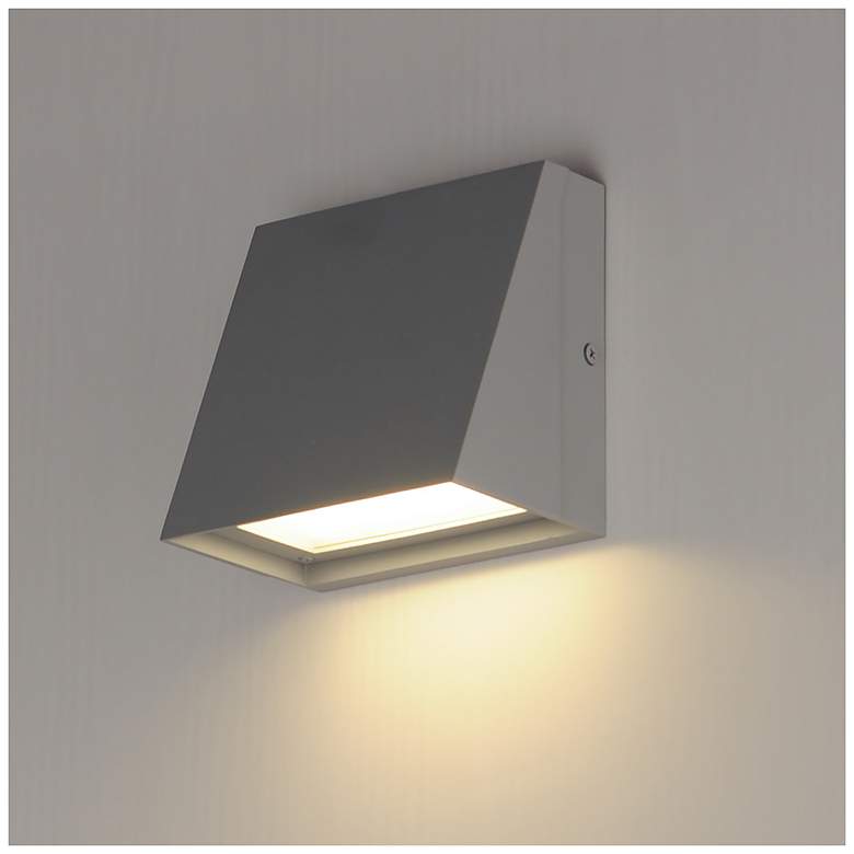 Image 1 Maxim Pathfinder 5 1/2" Silver LED Outdoor Wall Sconce - 5CCT