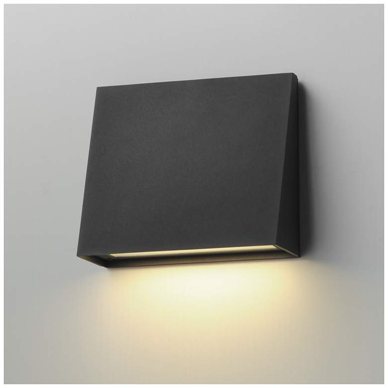 Image 1 Maxim Pathfinder 8" High Black Large LED Outdoor Wall Sconce - 5CCT