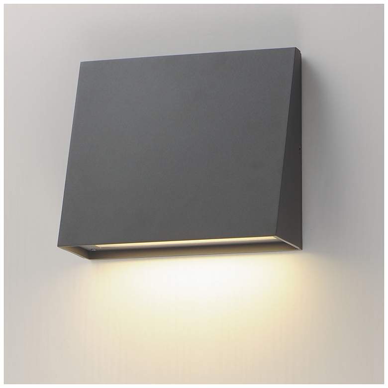Image 1 Maxim Pathfinder 8" High Bronze Large LED Outdoor Wall Sconce - 5CCT