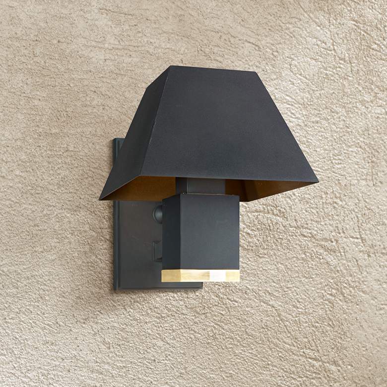 Image 1 Maxim Pavilion 8 1/2"H Black LED Outdoor Wall Light