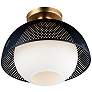 Maxim Perf 14 1/4" Wide Black and Satin Brass Ceiling Light