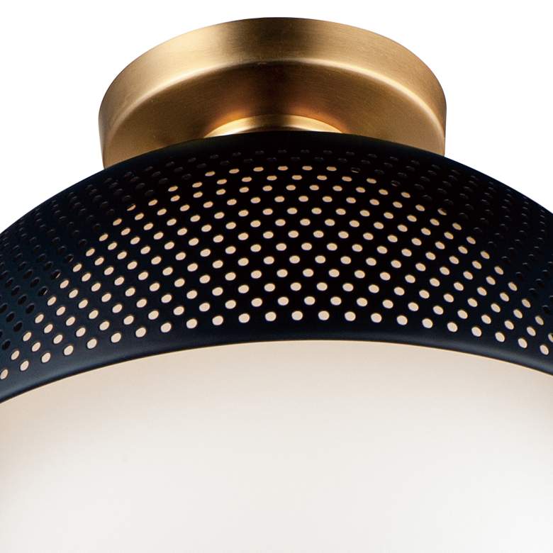 Image 4 Maxim Perf 14 1/4" Wide Black and Satin Brass Ceiling Light more views