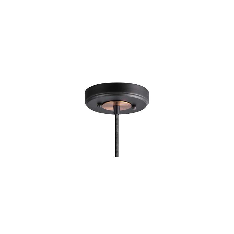 Image 4 Maxim Perf 14 1/4" Wide Black and Satin Brass Pendant Light more views