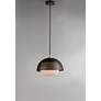 Maxim Perf 14 1/4" Wide Black and Satin Brass Pendant Light