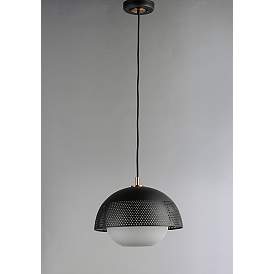 Image5 of Maxim Perf 14 1/4" Wide Black and Satin Brass Pendant Light more views