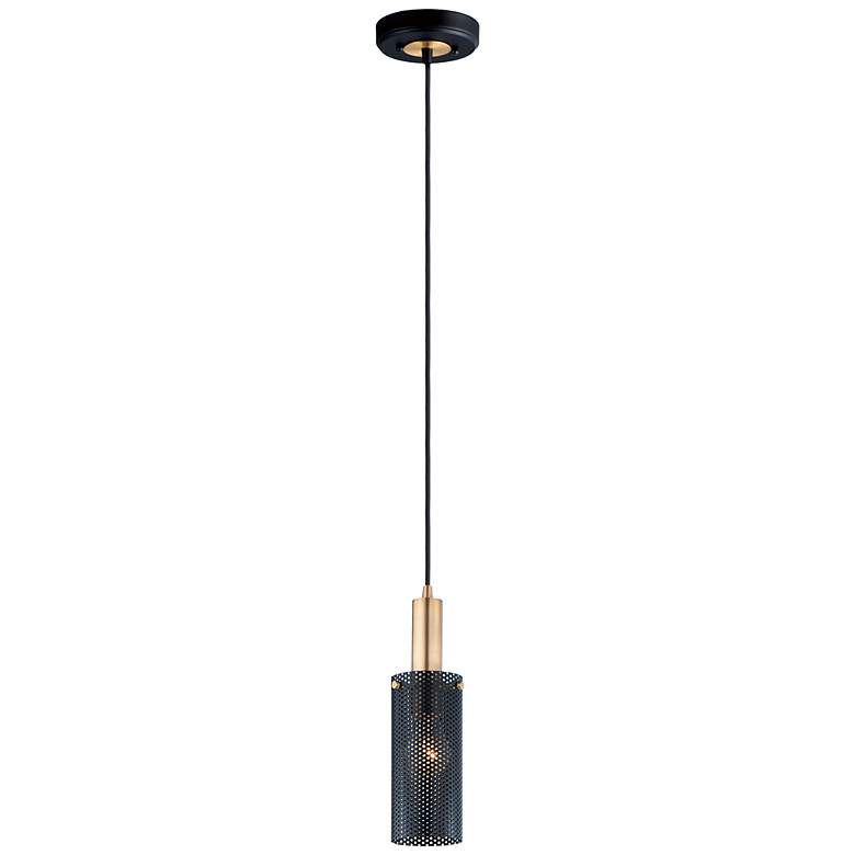 Image 1 Maxim Perf 3 1/2 inch Wide Black Mini Pendant Light