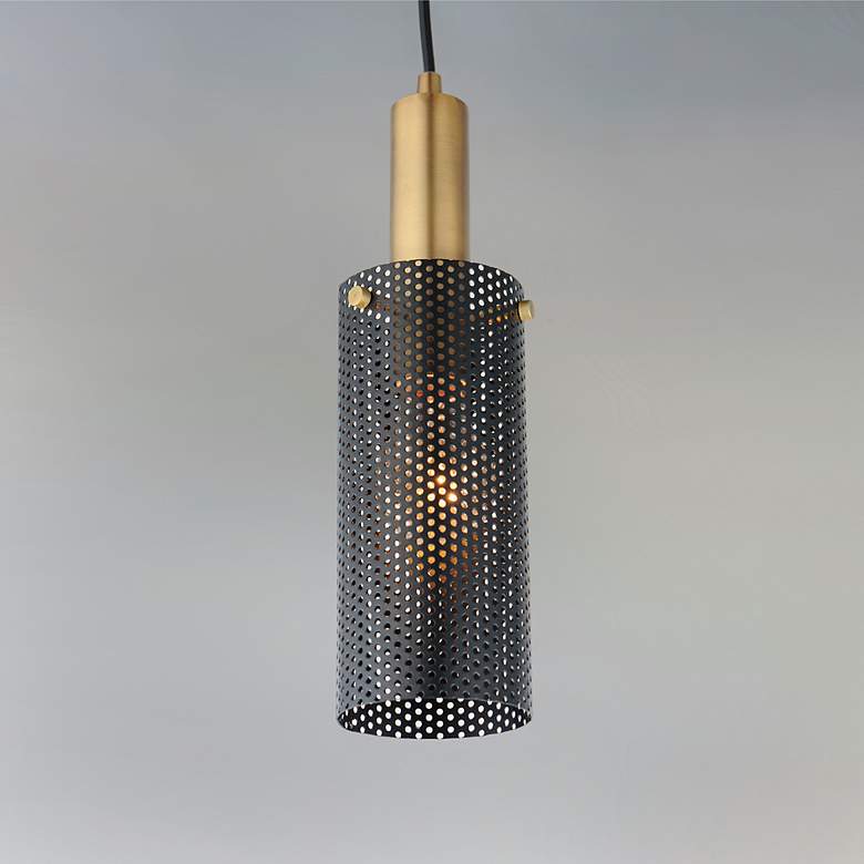 Image 1 Maxim Perf 3 1/2" Wide Black Mini Pendant Light
