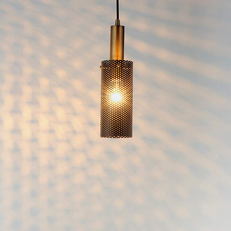 Image 4 Maxim Perf 3 1/2" Wide Black Mini Pendant Light more views