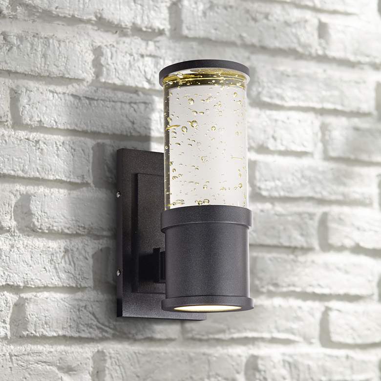 Image 1 Maxim Pillar 11" High Galaxy Black LED Outdoor Wall Light