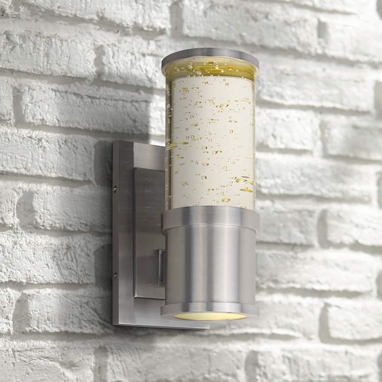 Image 1 Maxim Pillar 11 inchH Brushed Aluminum LED Outdoor Wall Light