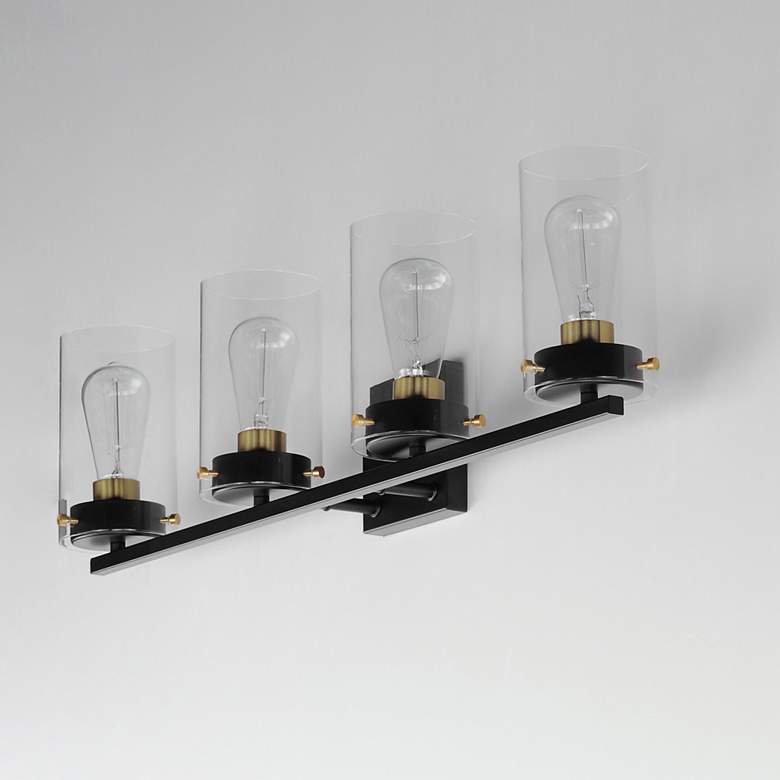 Image 4 Maxim Pinn 30" Wide Black 4-Light Vanity Bath Light more views