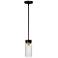 Maxim Pinn 5" Wide Black Mini Pendant with Clear Glass