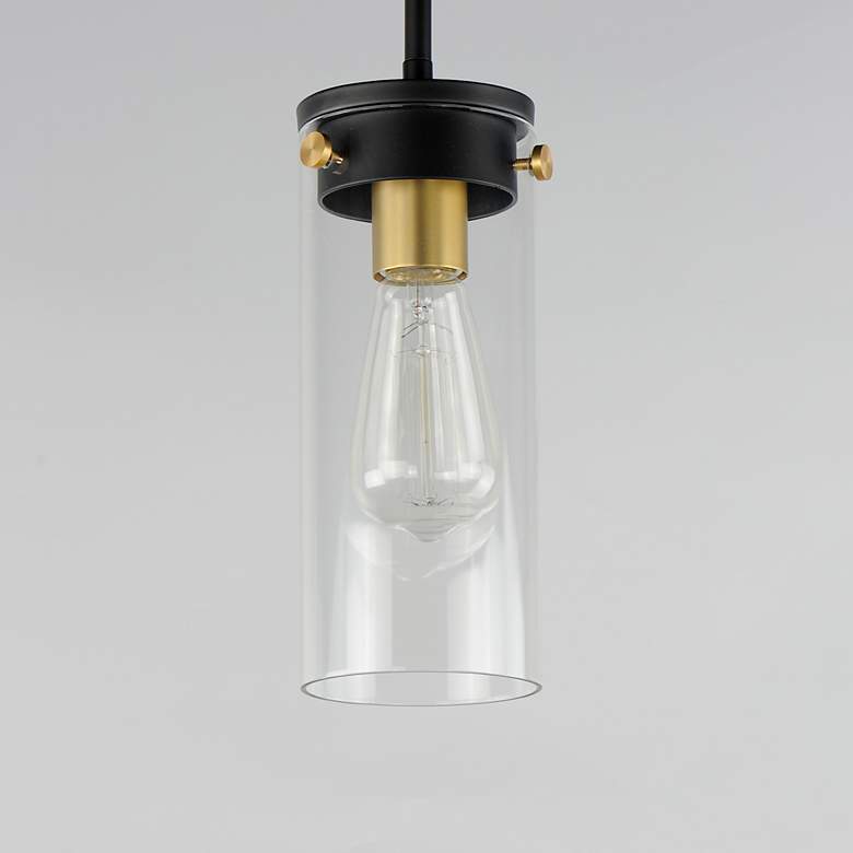 Image 3 Maxim Pinn 5" Wide Black Mini Pendant with Clear Glass more views
