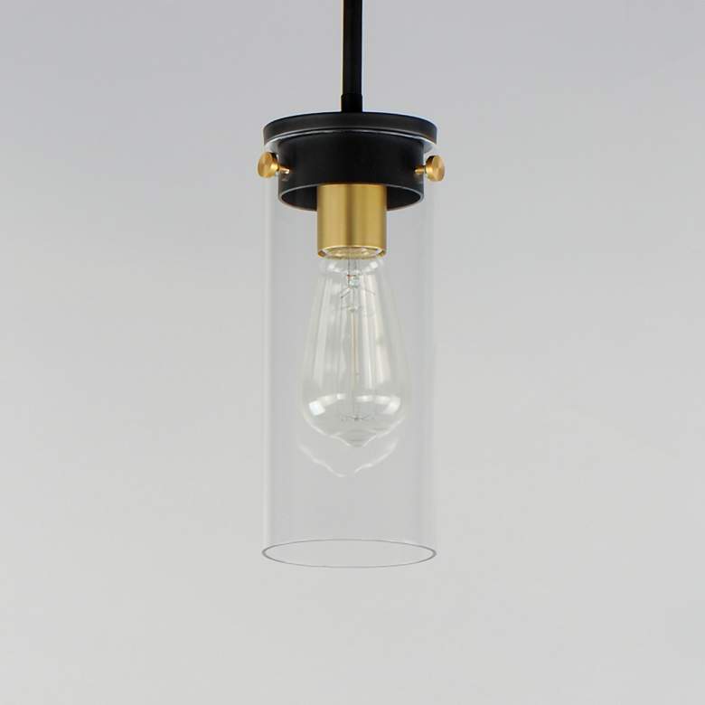 Image 5 Maxim Pinn 5" Wide Black Mini Pendant with Clear Glass more views