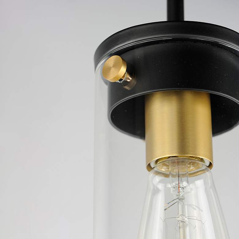 Image 7 Maxim Pinn 5" Wide Black Mini Pendant with Clear Glass more views