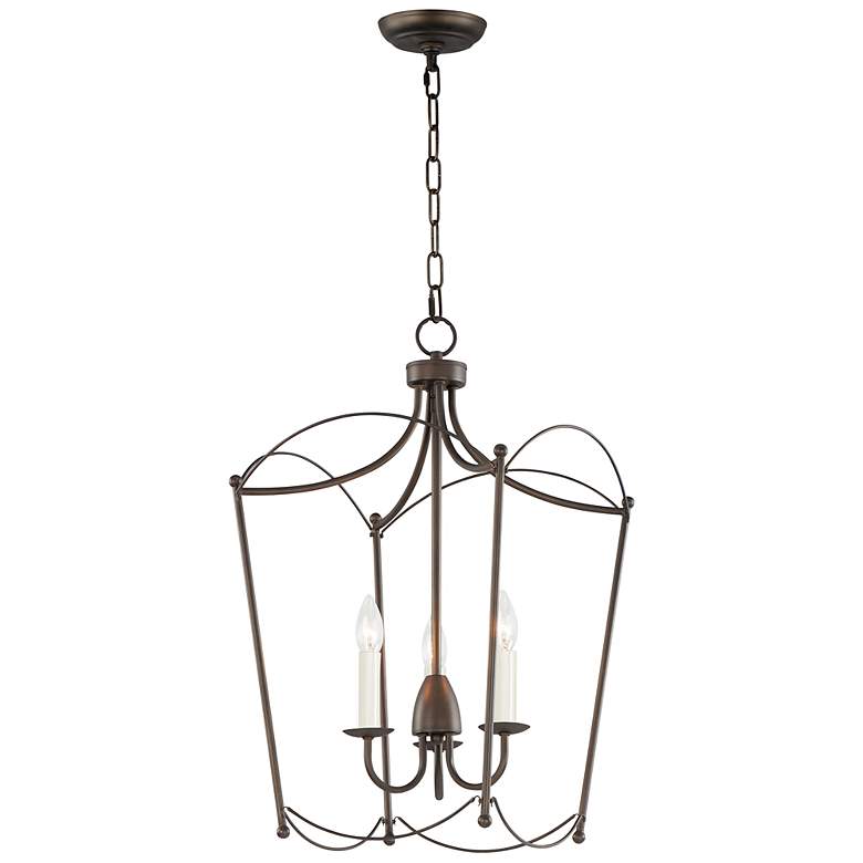 Image 1 Maxim Plumette 14" Wide Chestnut Bronze 3-Light Pendant
