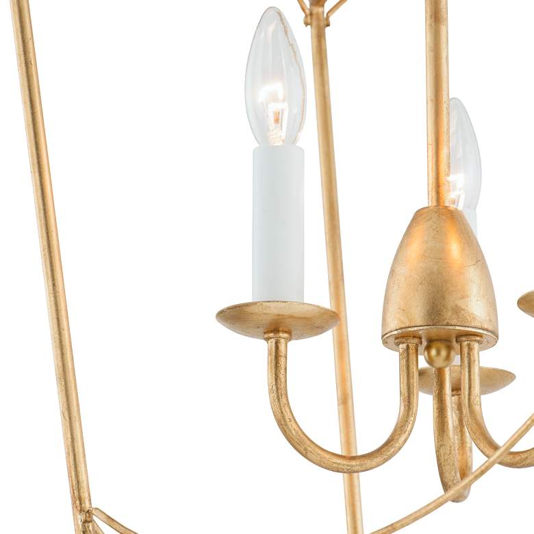 Image 7 Maxim Plumette 14" Wide Gold Leaf Metal 3-Light Pendant more views