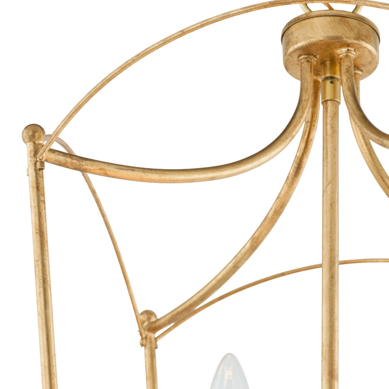 Maxim Plumette 14" Wide Gold Leaf Metal 3-Light Pendant