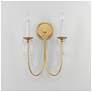2_Maxim Plumette 16" High Gold Leaf 2-Light Wall Sconce w Crystal more views
