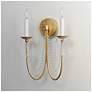 4_Maxim Plumette 16" High Gold Leaf 2-Light Wall Sconce w Crystal more views