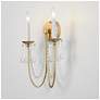 5_Maxim Plumette 16" High Gold Leaf 2-Light Wall Sconce w Crystal more views