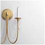 6_Maxim Plumette 16" High Gold Leaf 2-Light Wall Sconce w Crystal more views