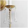 7_Maxim Plumette 16" High Gold Leaf 2-Light Wall Sconce w Crystal more views