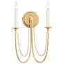 2_Maxim Plumette 16" High 2-Light Gold Leaf Candelabra Wall Light Sconce