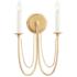 Maxim Plumette 16" High 2-Light Gold Leaf Candelabra Wall Light Sconce