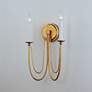 1_Maxim Plumette 16" High 2-Light Gold Leaf Candelabra Wall Light Sconce