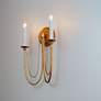 3_Maxim Plumette 16" High 2-Light Gold Leaf Candelabra Wall Light Sconce more views