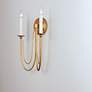 5_Maxim Plumette 16" High 2-Light Gold Leaf Candelabra Wall Light Sconce more views