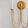 6_Maxim Plumette 16" High 2-Light Gold Leaf Candelabra Wall Light Sconce more views