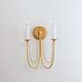 Maxim Plumette 16" High 2-Light Gold Leaf Candelabra Wall Light Sconce