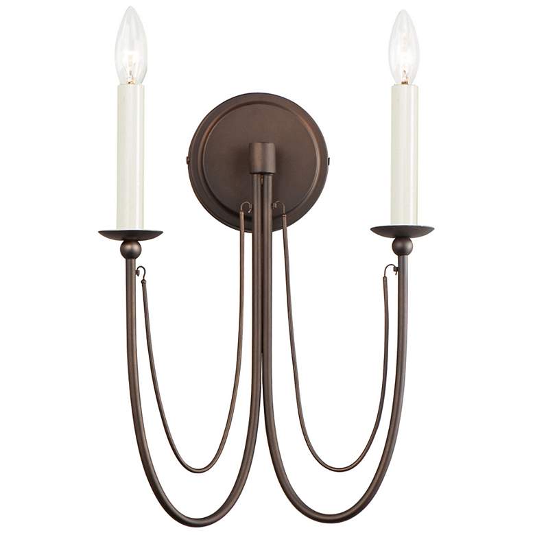 Image 2 Maxim Plumette 16" High Chestnut Bronze 2-Light Wall Sconce