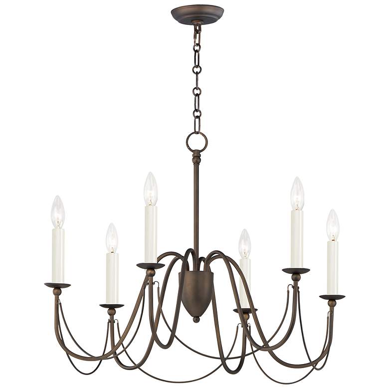 Image 2 Maxim Plumette 28" Wide Chestnut Bronze 6-Light Chandelier