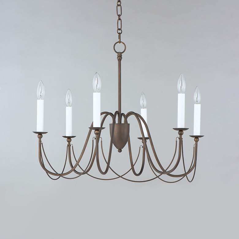 Image 3 Maxim Plumette 28" Wide Chestnut Bronze 6-Light Chandelier more views
