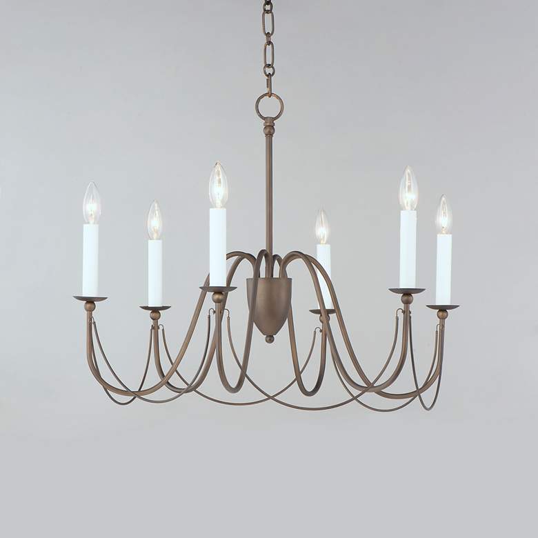 Image 4 Maxim Plumette 28" Wide Chestnut Bronze 6-Light Chandelier more views
