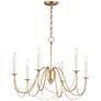 2_Maxim Plumette 28" Wide Gold Leaf 6-Light Chandelier