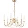 Maxim Plumette 28" Wide Gold Leaf 6-Light Chandelier
