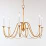1_Maxim Plumette 28" Wide Gold Leaf 6-Light Chandelier