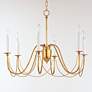 3_Maxim Plumette 28" Wide Gold Leaf 6-Light Chandelier more views