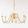 4_Maxim Plumette 28" Wide Gold Leaf 6-Light Chandelier more views