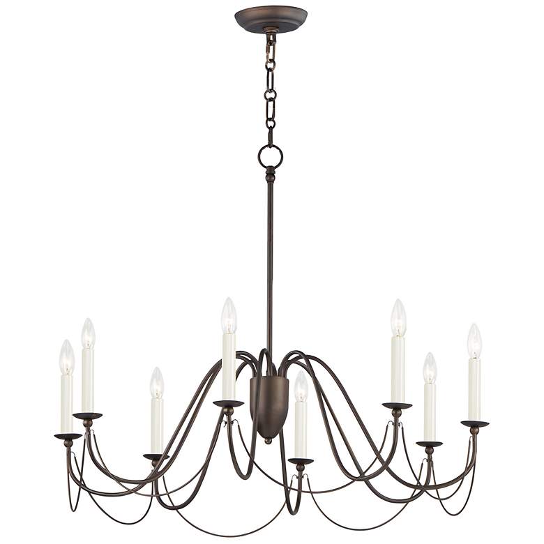 Image 2 Maxim Plumette 36" Wide Chestnut Bronze 8-Light Chandelier