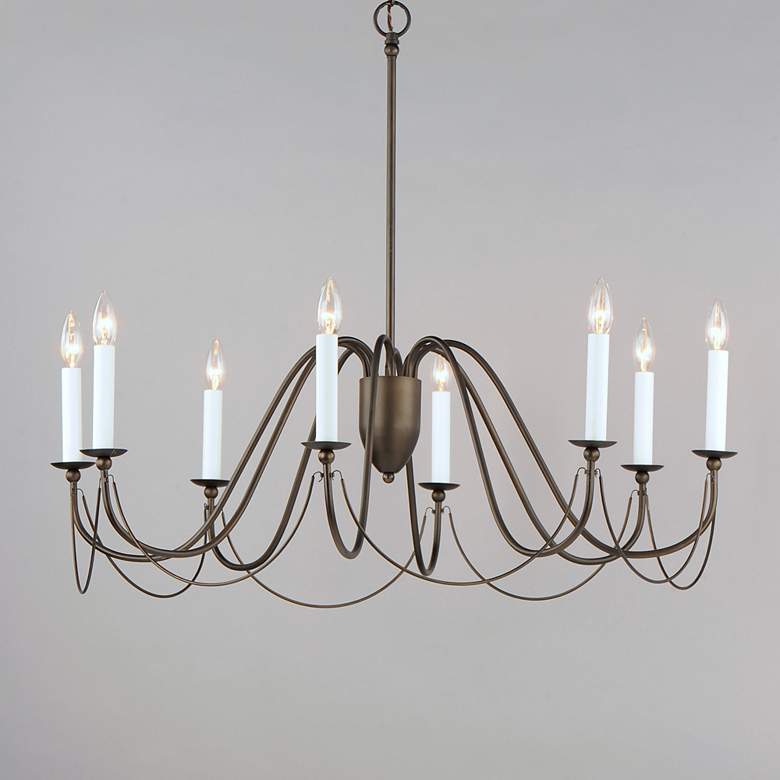 Image 1 Maxim Plumette 36" Wide Chestnut Bronze 8-Light Chandelier